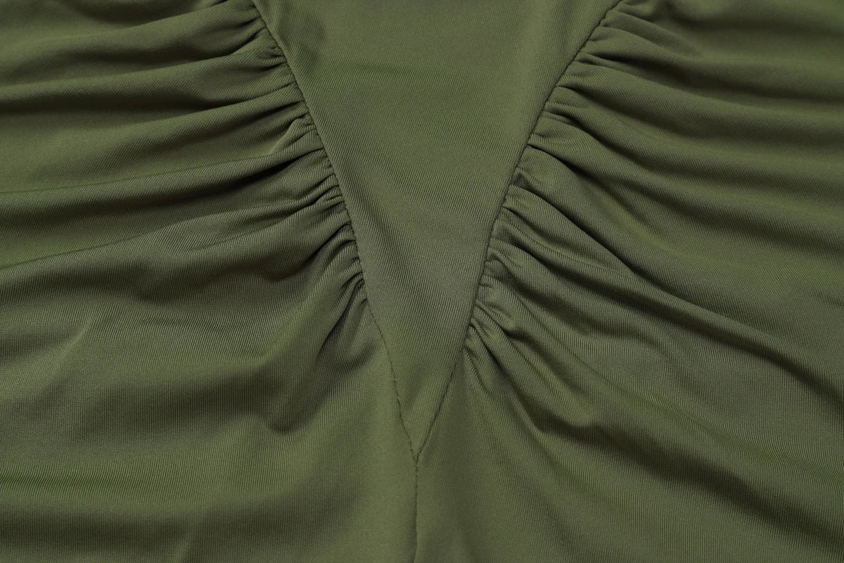 Dulzura Elegant Solid Long Sleeve Maxi Dress Bodycon Ruched Simple Women Clothes Cocktail Evening Party Dresses Y2K Wholesale