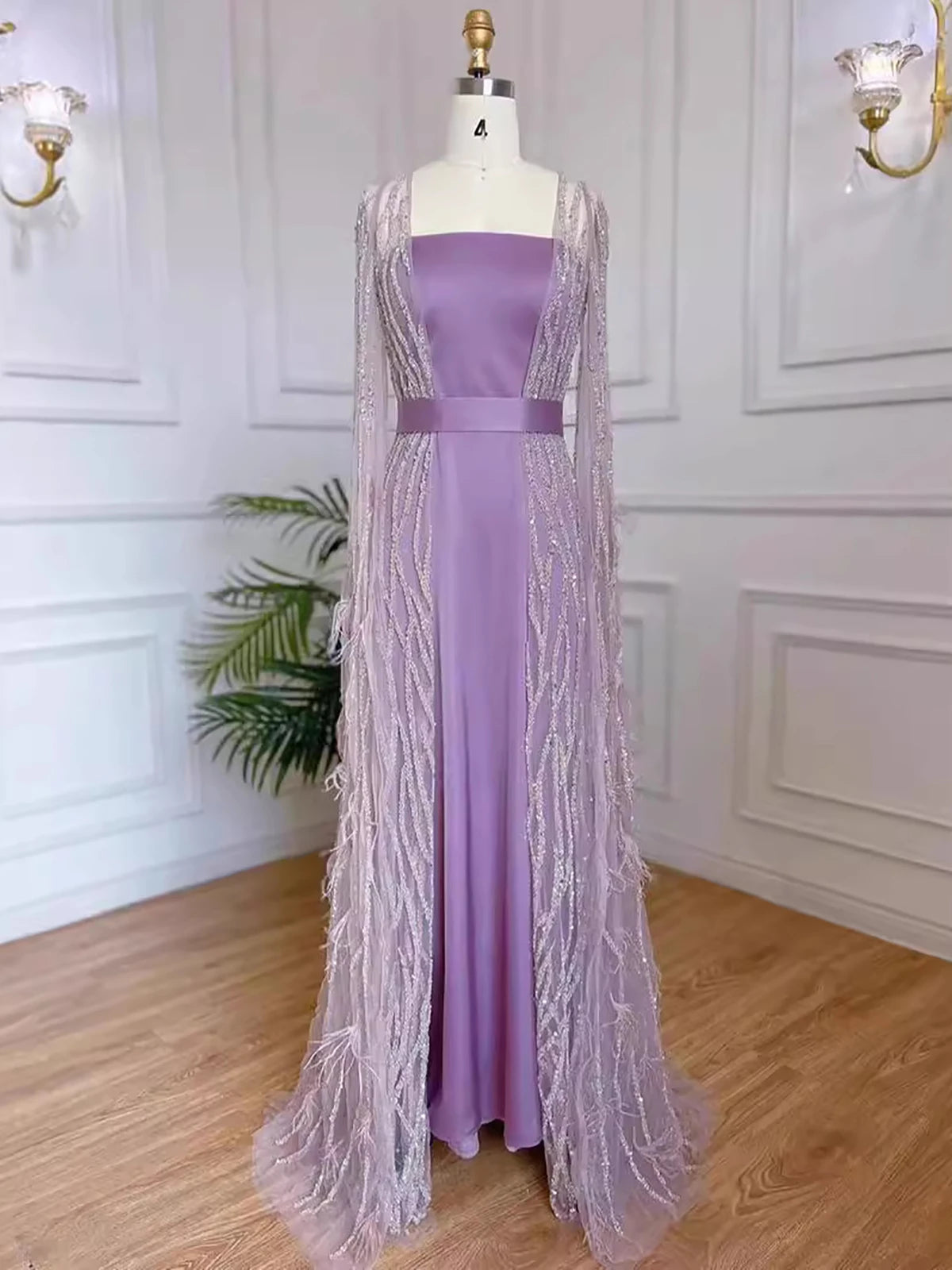 Women's Tassel Elegant Evening Dress Square Neck Sheer Long Sleeve  Party Club Maxi Dress Fake 2 Piece Shawl Prom Female Dresses