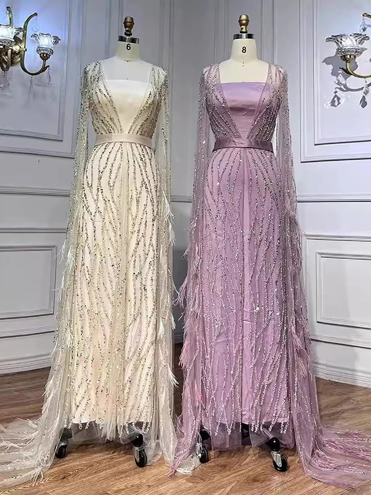 Women's Tassel Elegant Evening Dress Square Neck Sheer Long Sleeve  Party Club Maxi Dress Fake 2 Piece Shawl Prom Female Dresses