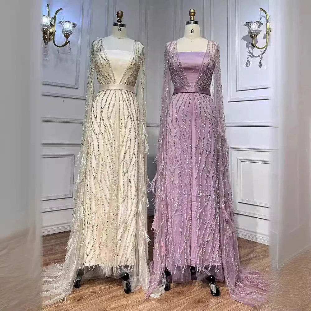 Women's Tassel Elegant Evening Dress Square Neck Sheer Long Sleeve  Party Club Maxi Dress Fake 2 Piece Shawl Prom Female Dresses