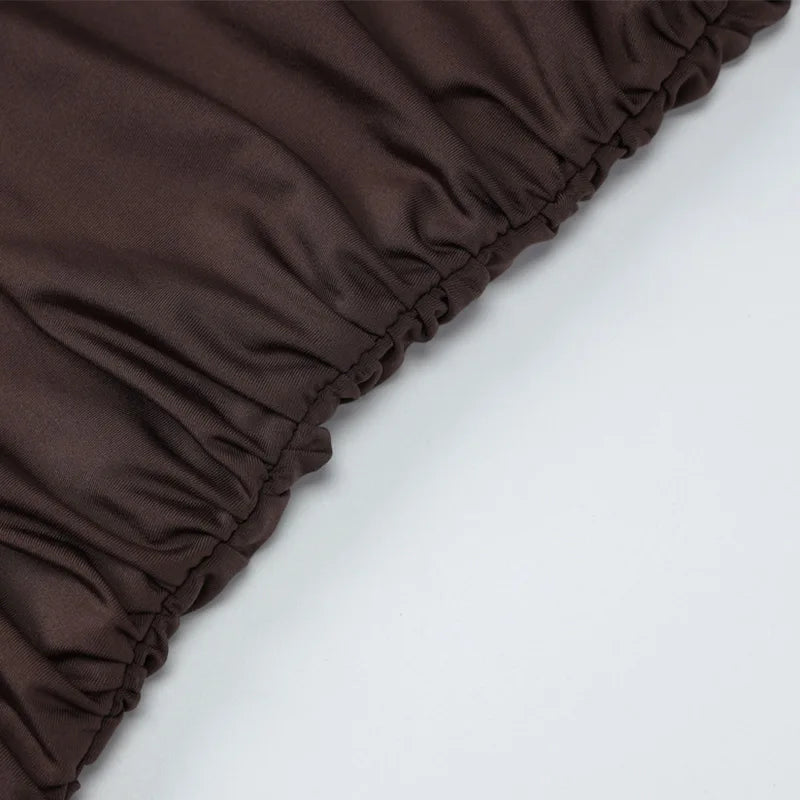 Elegant Slim Fit Pleat Irregular Long Dress Fashion Women Long Sleeve Turtleneck Patchwork Robes 2025 Chic Party Banquet Wear